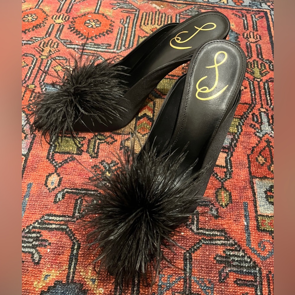 Sam Edelman black heeled mules.